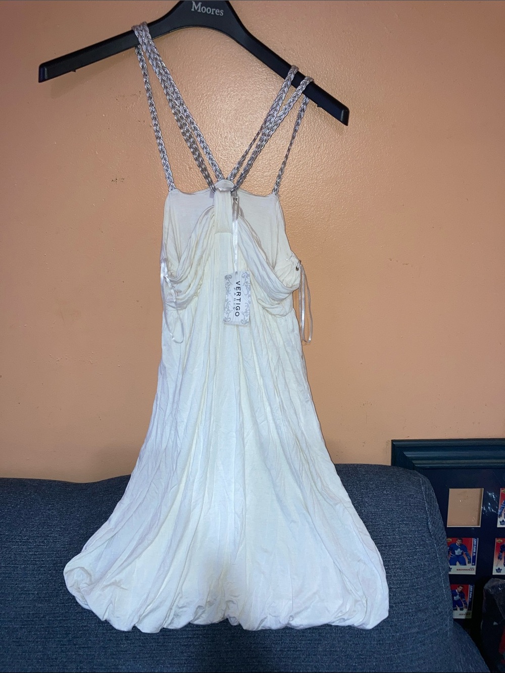 Vertigo Paris Cream Pleated Sundress with Braided Straps